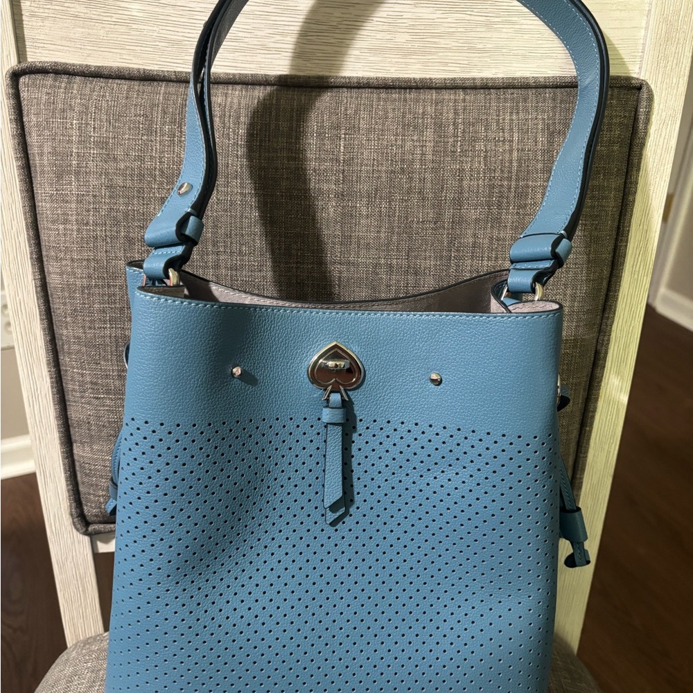 Kate Spade Blue Perforated Shoulder Bag